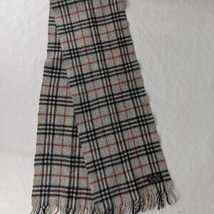 Burberry Nova Check Lambswool Scarf Gray | Unisex | Winter Classic | Clean Used